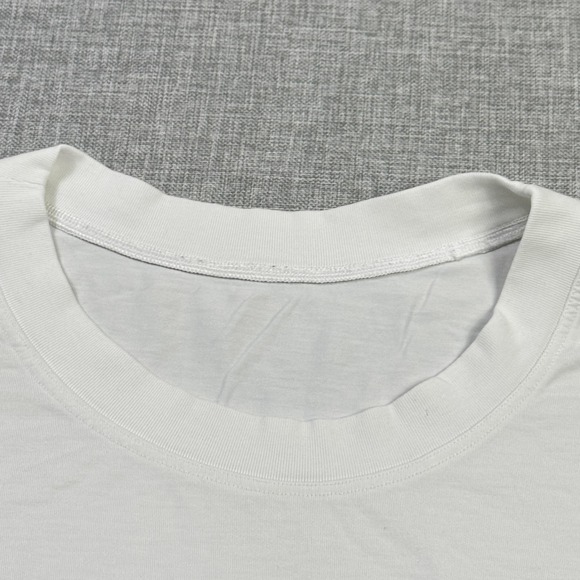 Lululemon Shirt Mens Large White Short Sleeve Crew Neck Pocket Logo Jersey - Picture 6 of 8